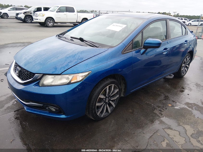 2015 Honda Civic Ex-L, Right Rear, IAAI, VIN 2HGFB2F93FH516395 — photo 2