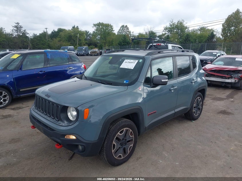 Vin: zaccjbcb6hpf48870, lot: 46705966, jeep renegade trailhawk 4x4 20172