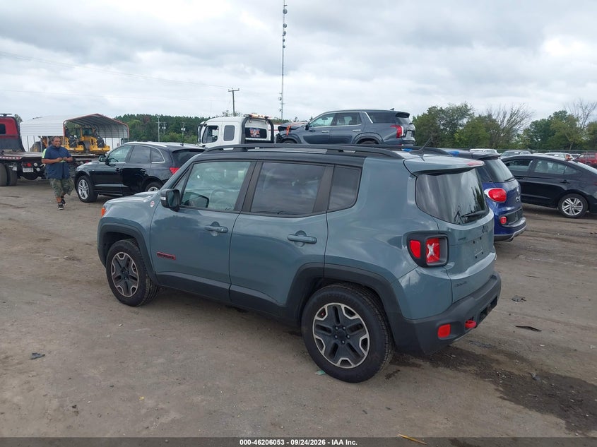 Vin: zaccjbcb6hpf48870, lot: 46705966, jeep renegade trailhawk 4x4 20173