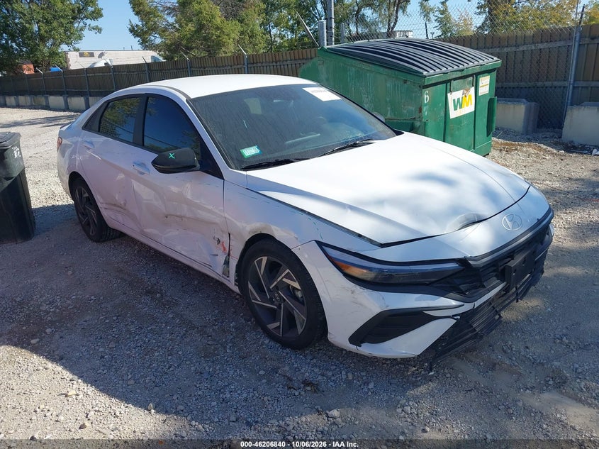 Vin: kmhlm4dg6su927821, lot: 46706753, hyundai elantra sel sport 20251