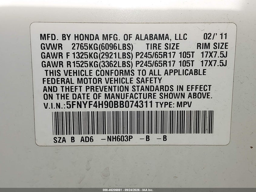 2011 HONDA PILOT TOURING · Photo 9