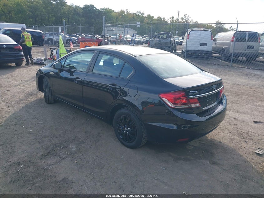 Vin: 19xfb2f52ee259770, lot: 46707007, honda civic lx 20143