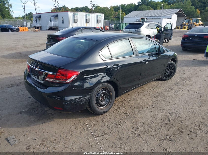 Vin: 19xfb2f52ee259770, lot: 46707007, honda civic lx 20144