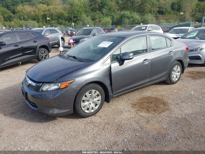 Vin: 19xfb2f59ce085600, lot: 46707694, honda civic sdn lx 20122