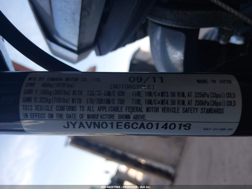 YAMAHA XVS950 2012