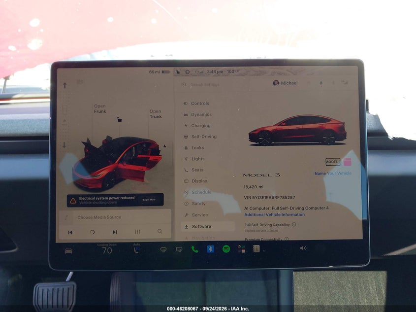 TESLA MODEL 3 2024 VIN 5YJ3E1EA6RF785287