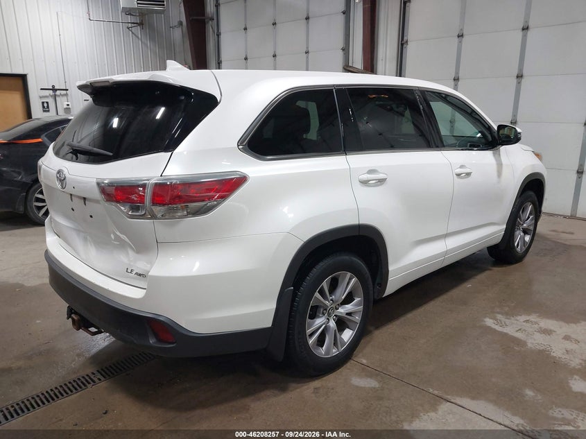 Vin: 5tdbkrfh9gs315794, lot: 46708169, toyota highlander le plus v6 20164