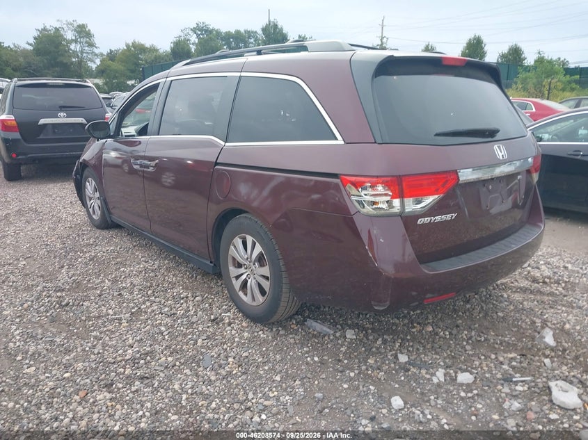 Vin: 5fnrl5h6xfb101853, lot: 46708486, honda odyssey ex-l 20153
