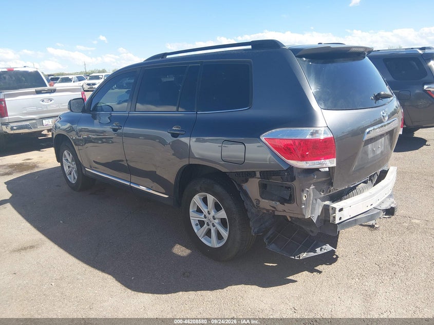 Vin: 5tdzk3eh4ds124714, lot: 46708492, toyota highlander se v6 20133