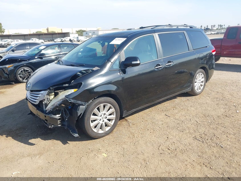 Vin: 5tdyk3dc5ds374061, lot: 46708877, toyota sienna ltd 20132