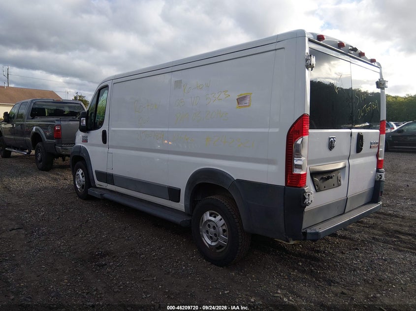 Vin: 3c6trvag0ge116495, lot: 46709632, ram promaster 1500 low roof 20163