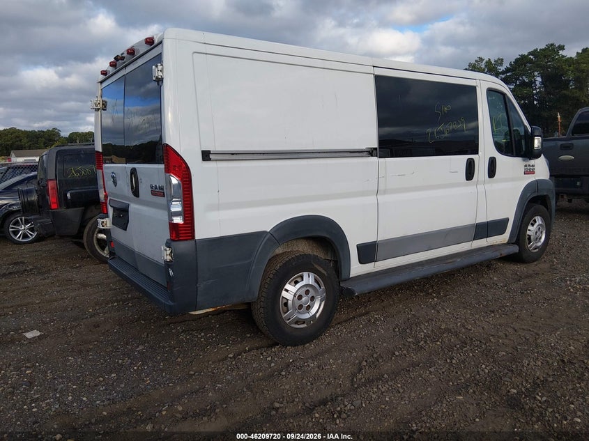 Vin: 3c6trvag0ge116495, lot: 46709632, ram promaster 1500 low roof 20164