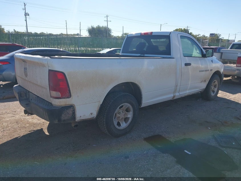 Vin: 3c6jd7dt8cg221522, lot: 46709647, ram 1500 tradesman 20124