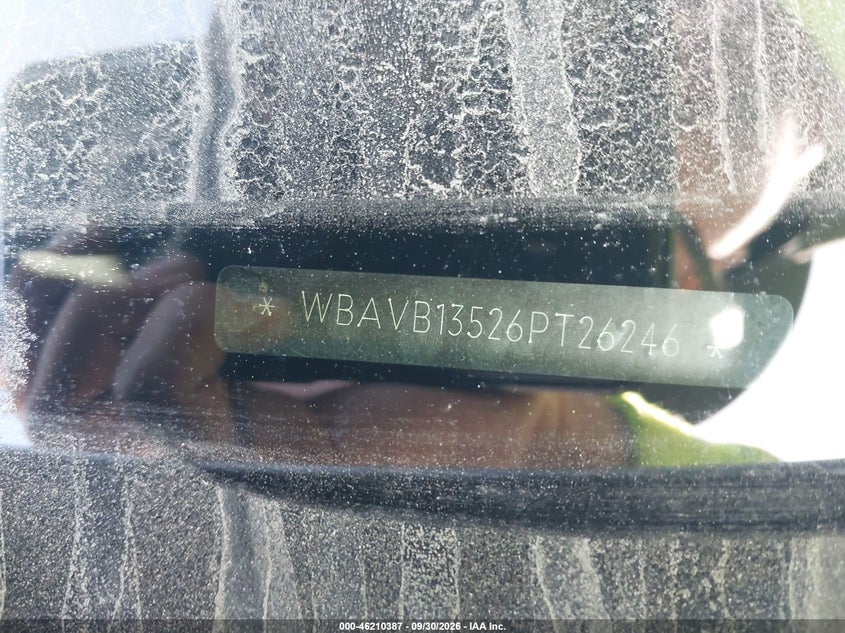 BMW 325I 2006 VIN WBAVB13526PT26246