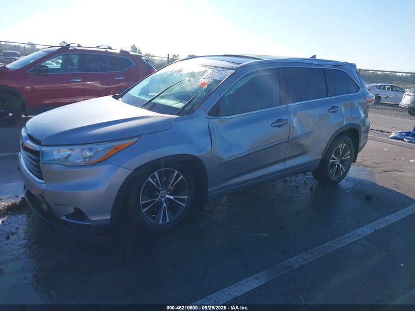 Vin: 5tdjkrfhxgs283322, lot: 46710523, toyota highlander xle v6 20162