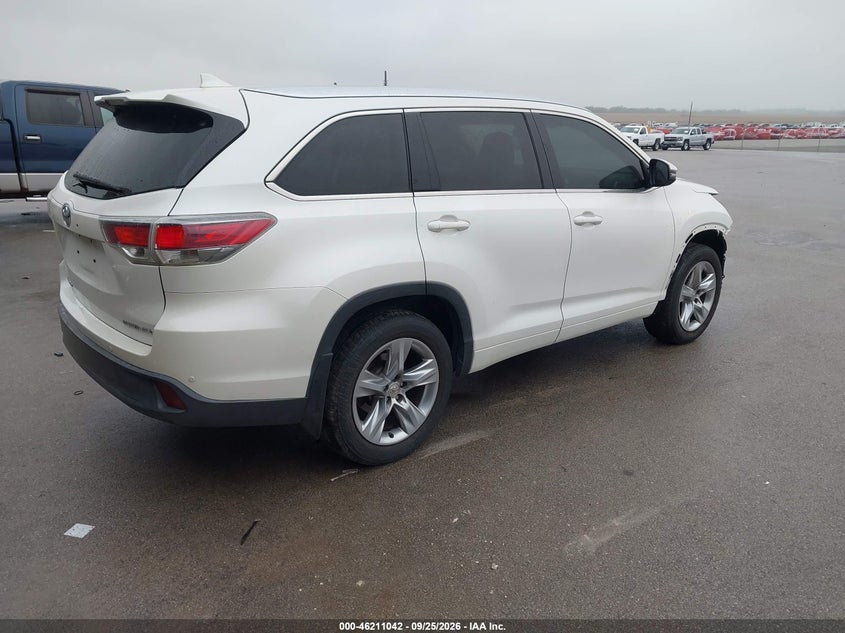 Vin: 5tddkrfh9fs158677, lot: 46710965, toyota highlander limited v6 20154