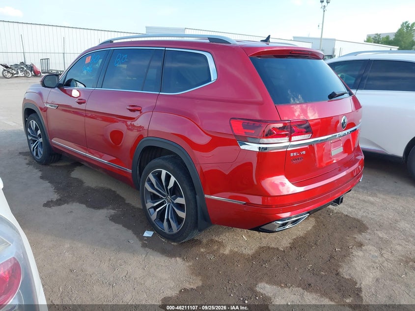 Vin: 1v2fr2ca1mc581494, lot: 46711030, volkswagen atlas 3.6l v6 sel premium r-line 20213