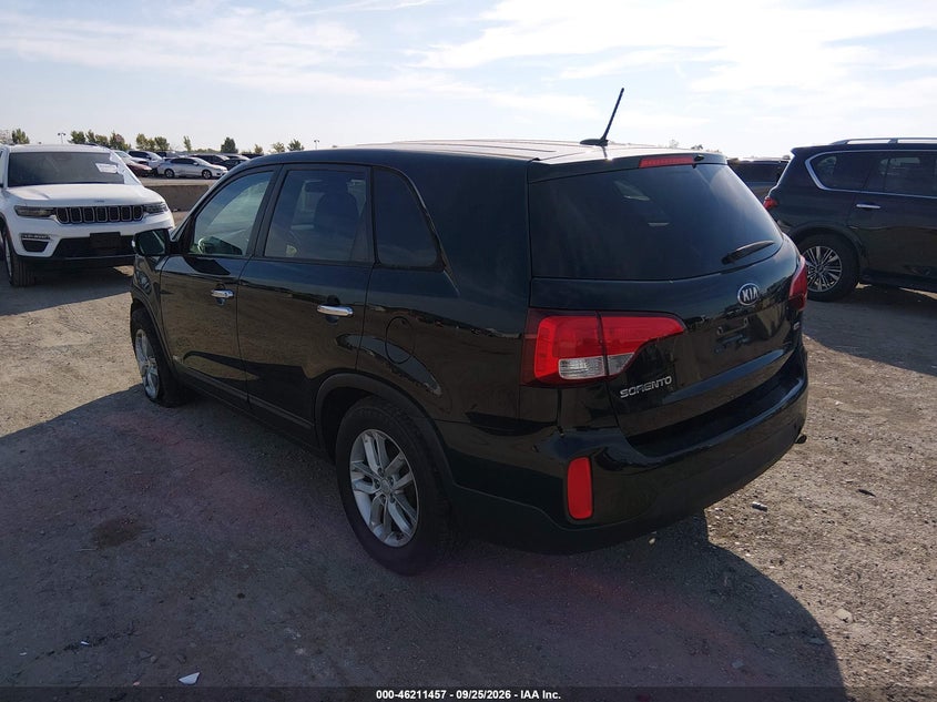 Vin: 5xyktca62fg614216, lot: 46711380, kia sorento lx 20153