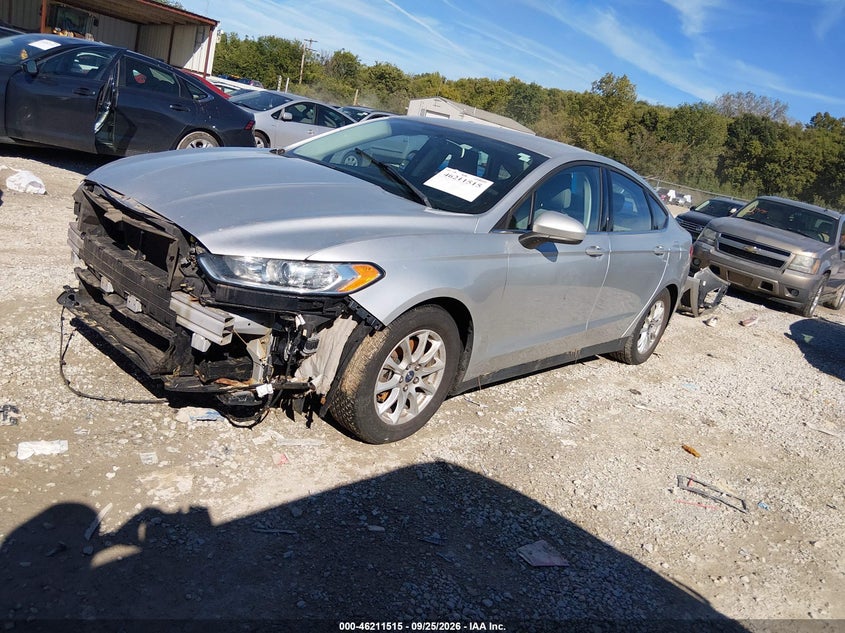 Vin: 1fa6p0g76g5108070, lot: 46711438, ford fusion s 20162