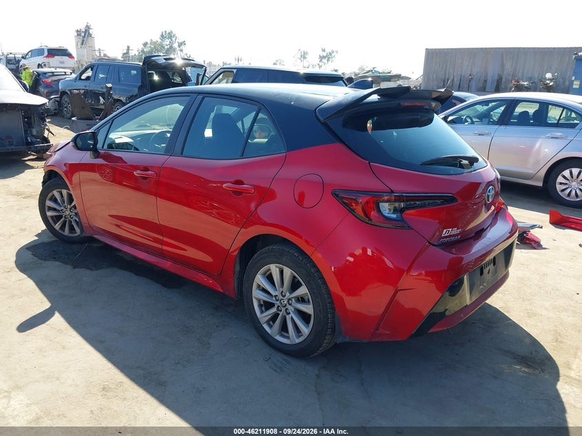 Vin: jtnd4mbe1p3194290, lot: 46711831, toyota corolla se 20233