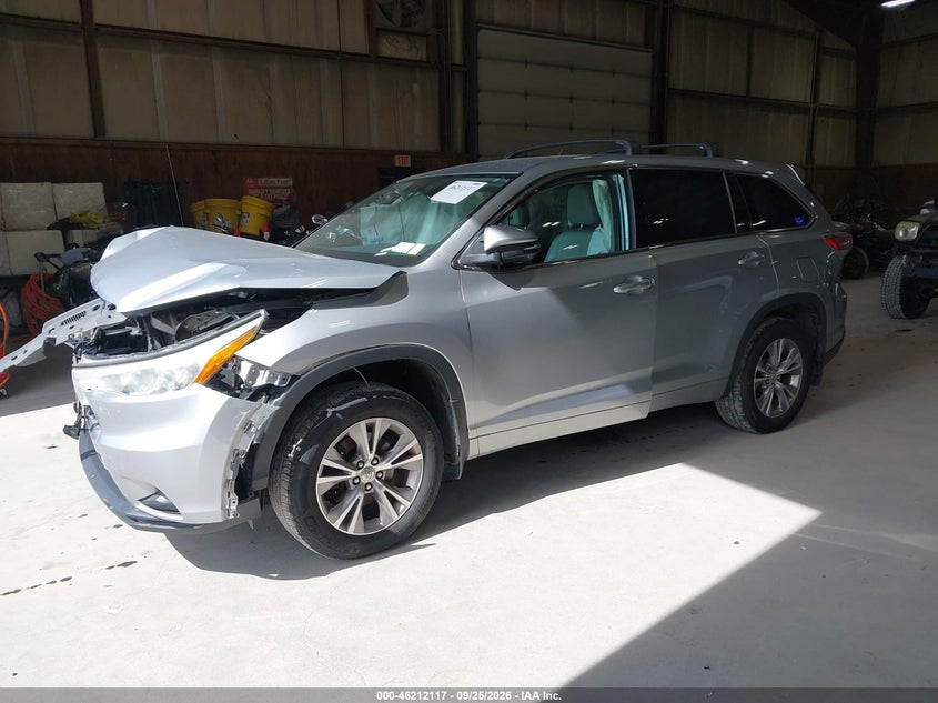 2014 Toyota Highlander, Удар спереди, IAAI, VIN 5TDBKRFH3ES012457 — фото 2