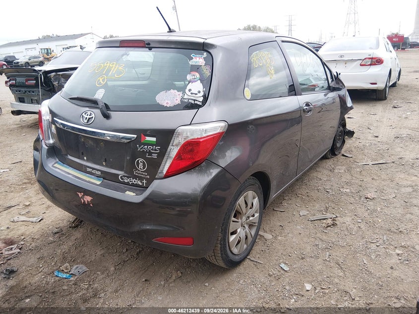 Vin: jtdjtud32dd559913, lot: 46712362, toyota yaris le 20134
