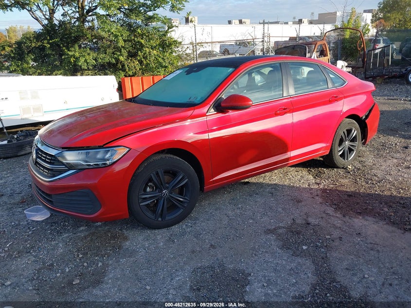 2022 Volkswagen Jetta 1.5T Se, Right Rear, IAAI, VIN 3VW7M7BUXNM010631 — photo 2