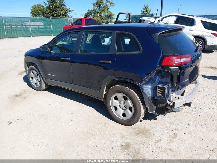 Vin: 1c4pjmab2gw245425, lot: 46712761, jeep cherokee sport 20163