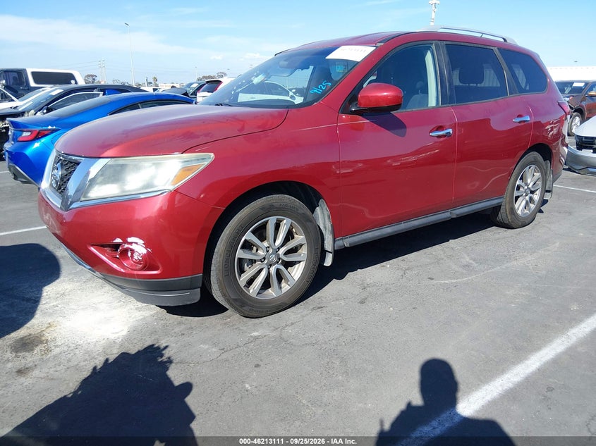 2015 Nissan Pathfinder, Левый зад, IAAI, VIN 5N1AR2MN8FC722668 — фото 2