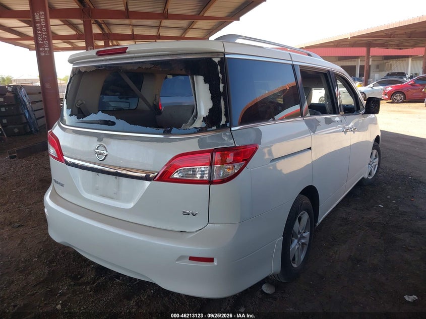 Vin: jn8ae2kp7e9100504, lot: 46713046, nissan quest sv 20144