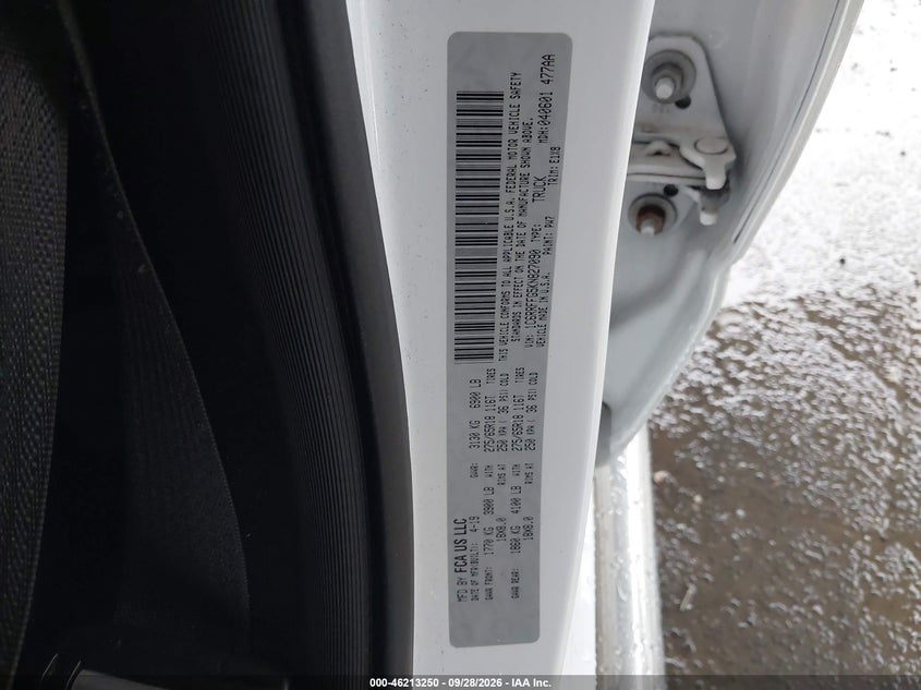 RAM 1500 2019 VIN 1C6RRFFG5KN827090