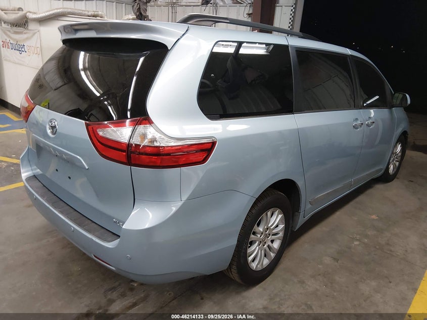 Vin: 5tdyk3dc0fs684573, lot: 46714056, toyota sienna xle premium 8 passenger 20154