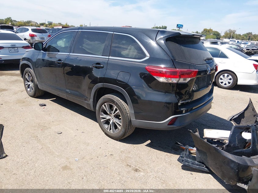 Vin: 5tdzzrfh4hs220961, lot: 46714408, toyota highlander le 20173