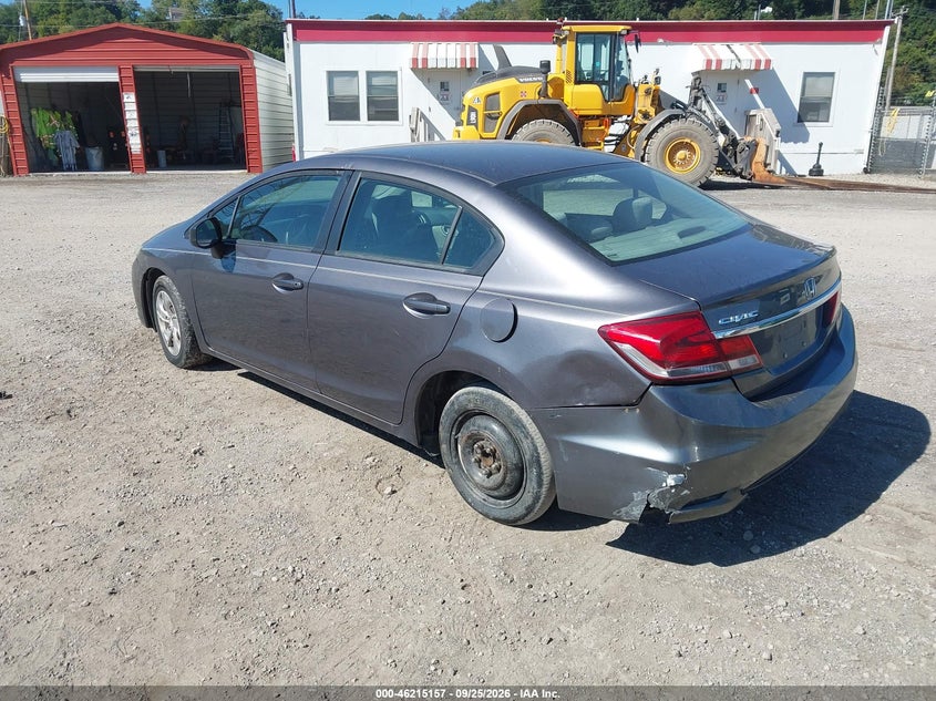 Vin: 19xfb2f55ee253106, lot: 46715080, honda civic lx 20143