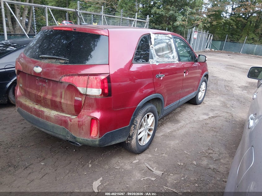 Vin: 5xykt3a61fg553098, lot: 46715190, kia sorento lx 20154