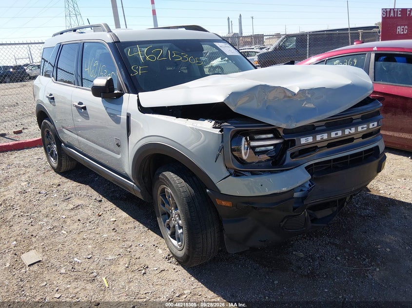 Vin: 3fmcr9b63prd65075, lot: 46715228, ford bronco sport big bend 20231