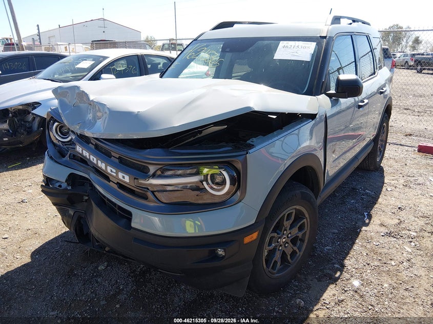 Vin: 3fmcr9b63prd65075, lot: 46715228, ford bronco sport big bend 20232