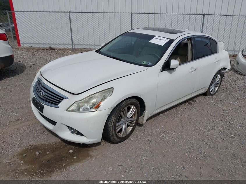 Vin: jn1cv6arxcm972820, lot: 46716231, infiniti g37x 20122