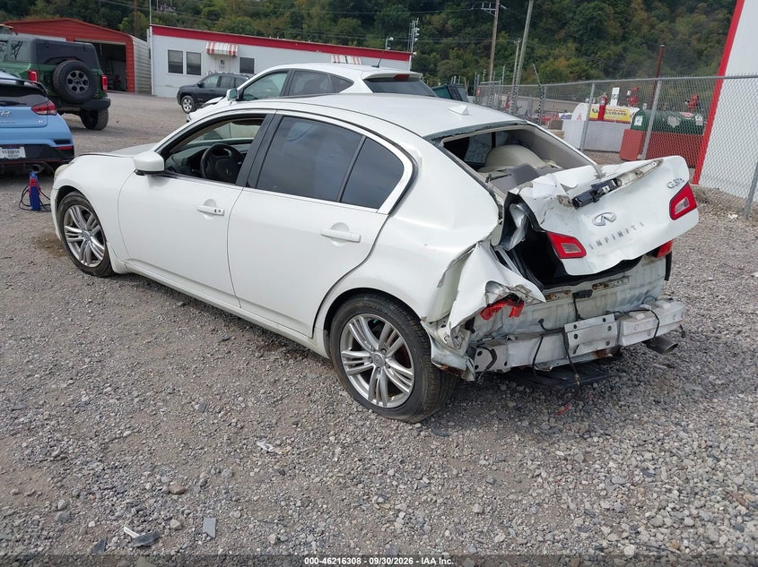 Vin: jn1cv6arxcm972820, lot: 46716231, infiniti g37x 20123