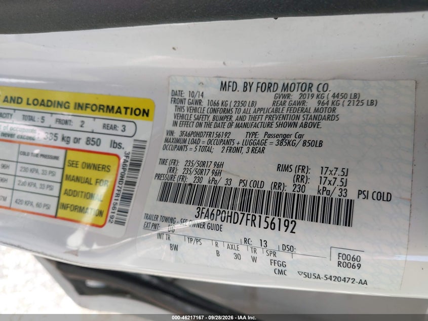 2015 FORD FUSION SE · Фото 9