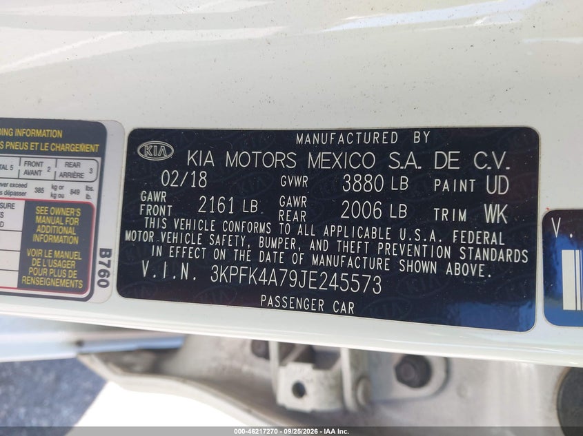 2018 KIA FORTE LX · Фото 9