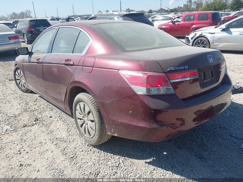 Vin: 1hgcp2f38ca241696, lot: 46717331, honda accord 2.4 lx 20123