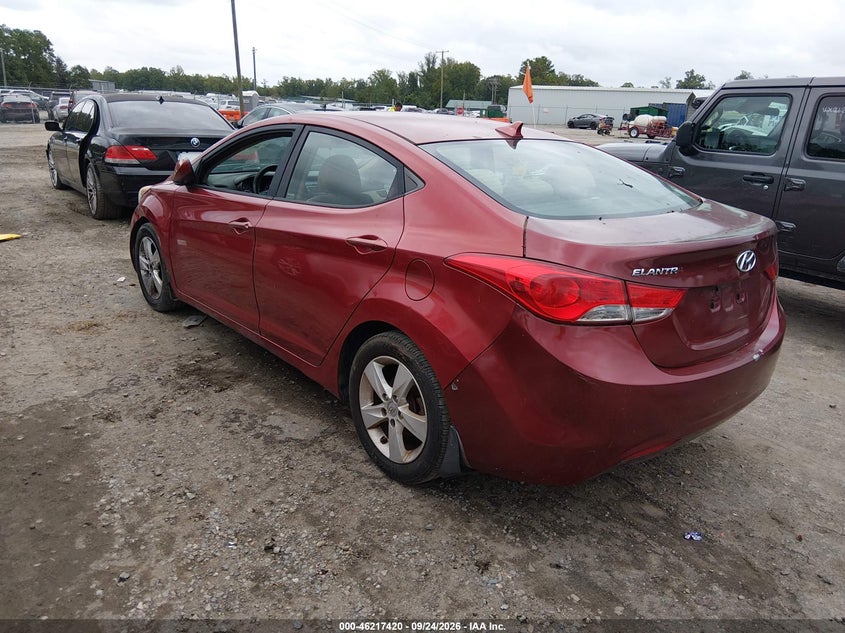 Vin: 5npdh4ae2dh232118, lot: 46717343, hyundai elantra gls 20133