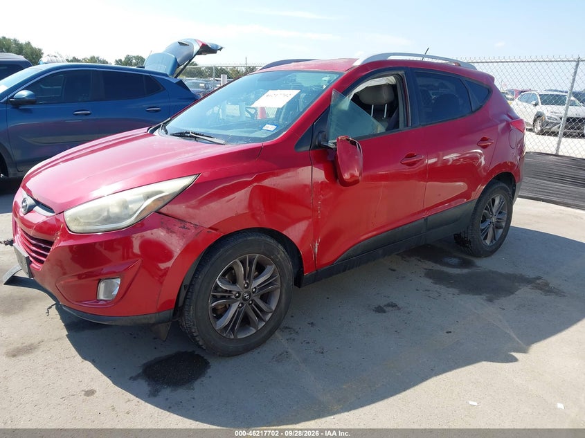 2014 Hyundai Tucson Se, Left Side, IAAI, VIN KM8JU3AG0EU885723 — photo 2