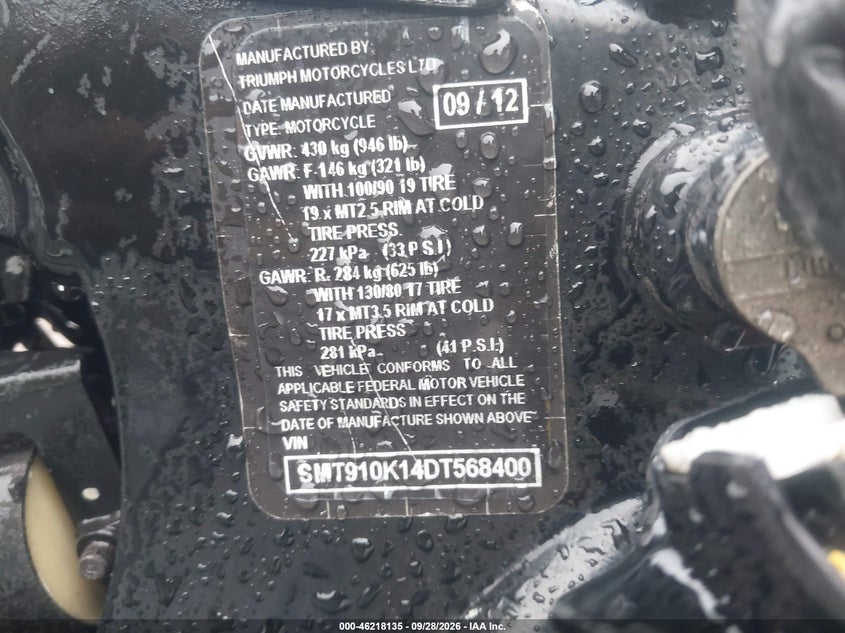 TRIUMPH BONNEVILLE 2013