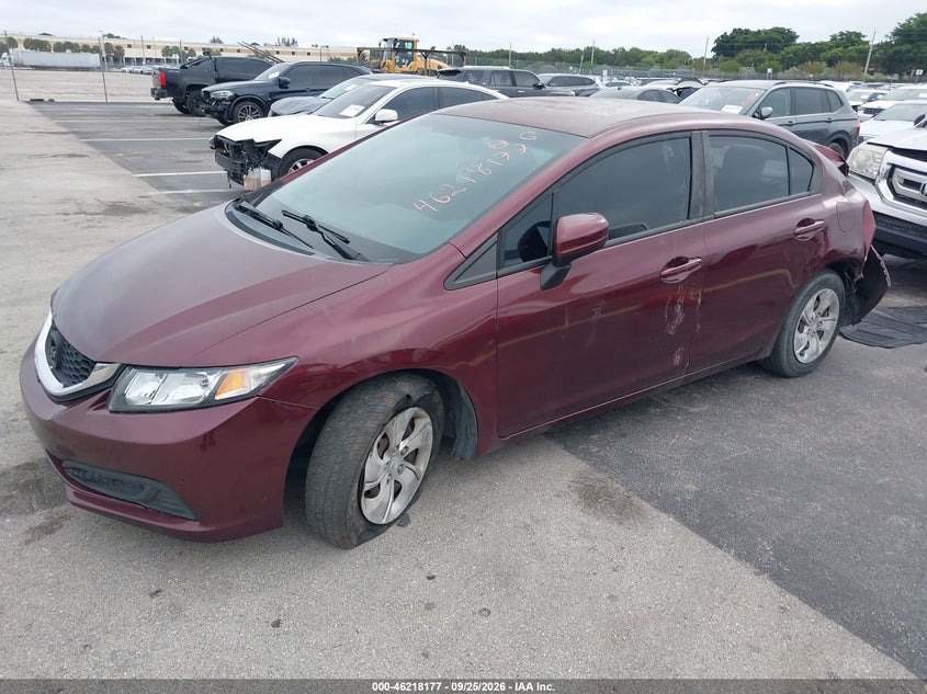 2014 Honda Civic Lx, Удар сзади, IAAI, VIN 19XFB2F58EE008929 — фото 2