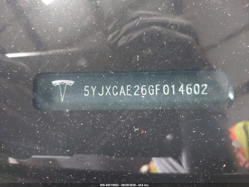 TESLA MODEL X 2016 VIN 5YJXCAE26GF014602
