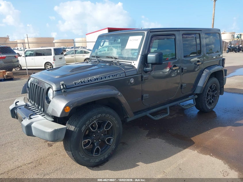 Vin: 1c4bjweg5hl675870, lot: 46718530, jeep wrangler unlimited smoky mountain 4x4 20172
