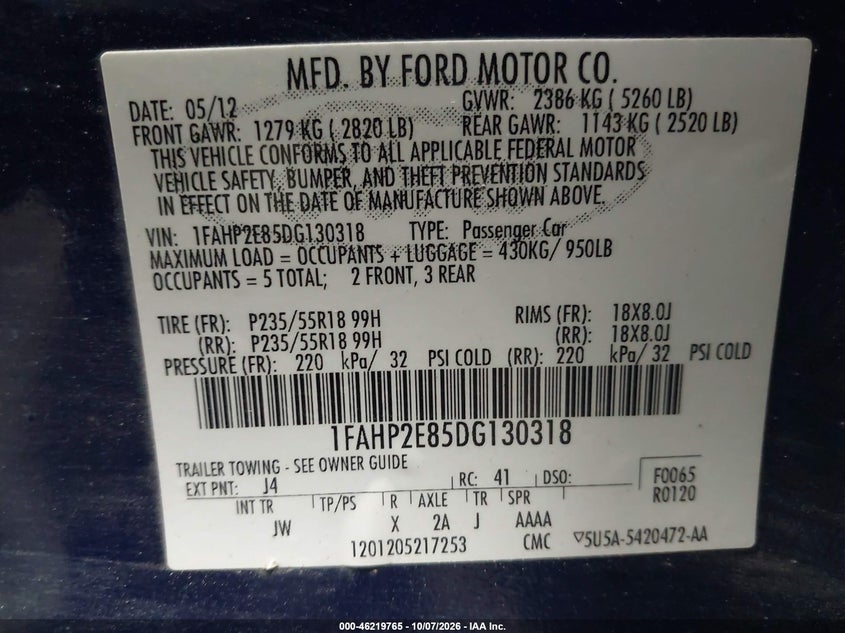 2013 FORD TAURUS SEL · Photo 9