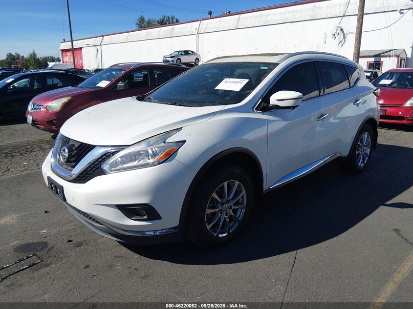 2017 Nissan Murano Sl, Обычный износ, IAAI, VIN 5N1AZ2MH9HN155680 — фото 2